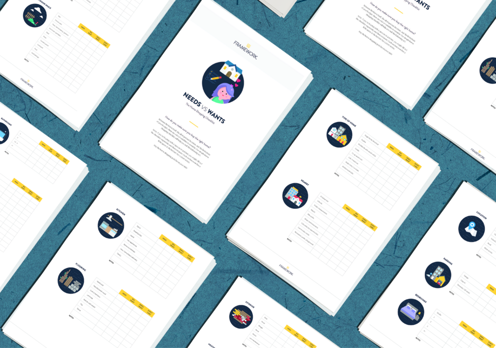 Scattered papers on a blue surface, featuring "Needs vs Wants" worksheets. Each sheet has colorful icons and charts, suggesting financial planning.